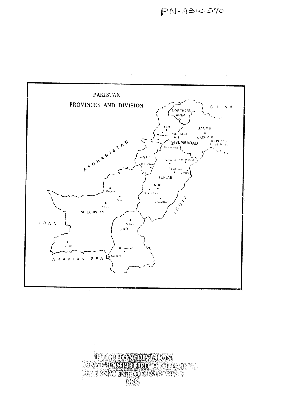 Pakistan Provinces and Divisions Northerna Areas