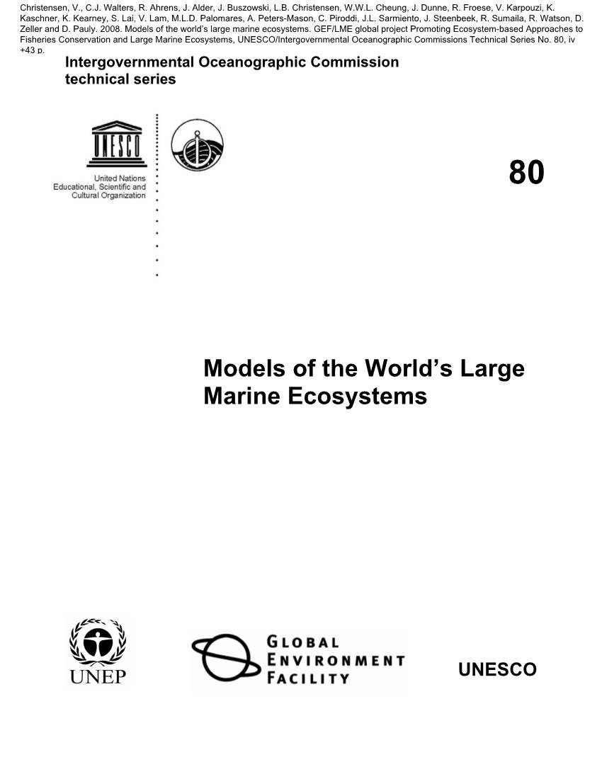 Models of the World's Large Marine Ecosystems: GEF/LME Global