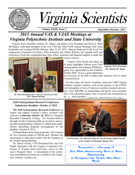 2013 Annual VAS & VJAS Meetings at Virginia Polytechnic Institute And