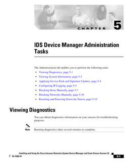 IDS Device Manager Administration Tasks