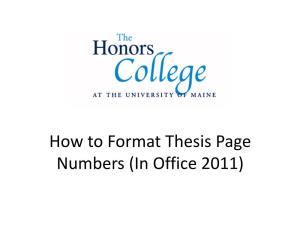 How to Format Thesis Page Numbers (In Office 2011) Pagination