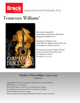 Download Your PDF Copy of Orpheus Descending: a Study Guide