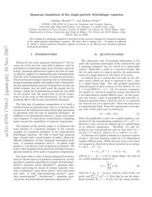 Quantum Simulation of the Single-Particle Schrodinger Equation