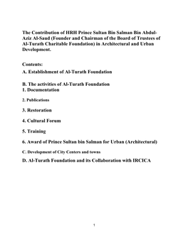 The Contribution of HRH Prince Sultan Bin Salman Bin Abdul- Aziz