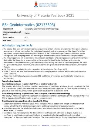 Bsc Geoinformatics (02133393)
