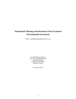 Thunderbolt EA Thinning and Hazardous Fuels Treatment