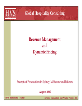 Revenue Management and Dynamic Pricing