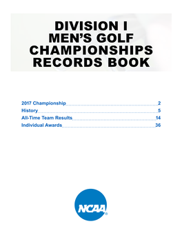 Division I Men's Golf Championships Records Book