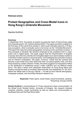Protest Geographies and Cross-Modal Icons in Hong Kong's