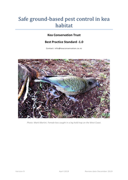 Safe Ground-Based Pest Control in Kea Habitat