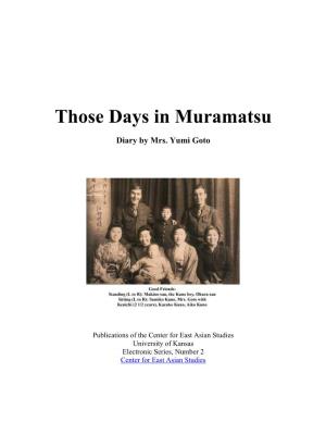 Those Days in Muramatsu