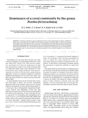 Dominance of a Coral Community by the Genus Porites (Scleractinia)