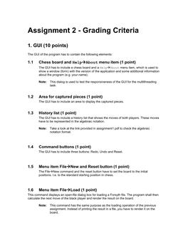Assignment2 Grading Criteria