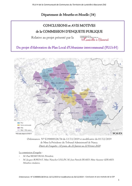 Département De Meurthe-Et-Moselle (54) CONCLUSIONS Et AVIS MOTIVES De La