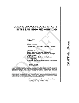 Climate Change Related Impacts in the San Diego Region by 2050