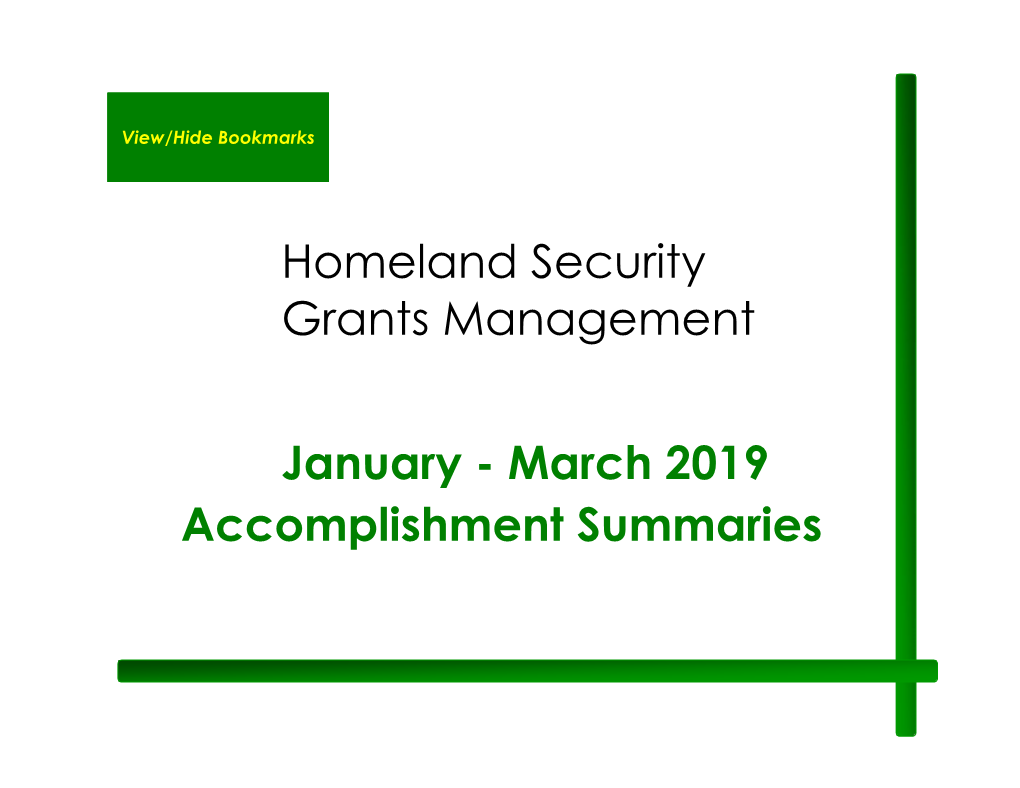 March 2019 Accomplishment Summaries Alameda County