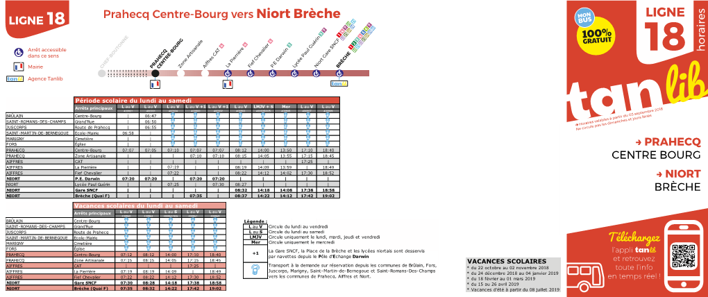 Prahecq Centre-Bourg Vers Niort Brèche LIGNE LIGNE 18 Aire S