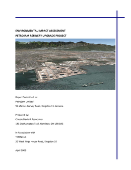 Environmental Impact Assessment, Petrojam Refinery Upgrade Project