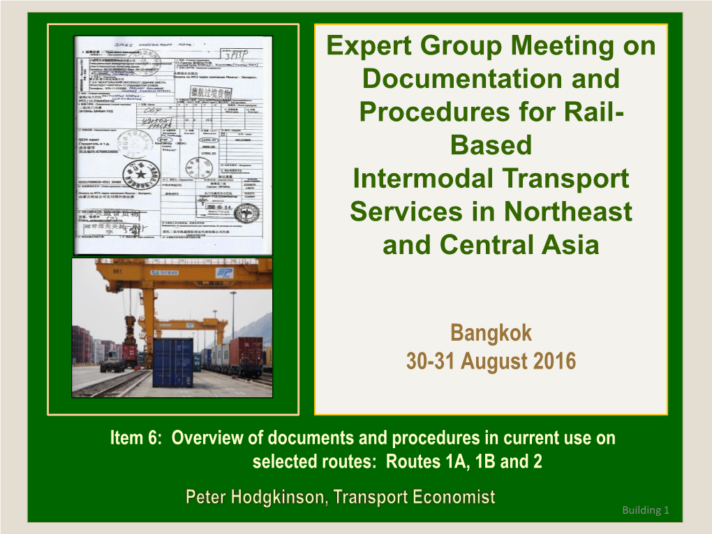 Presentation on “Traincost” Point-To-Point Train Costing Model