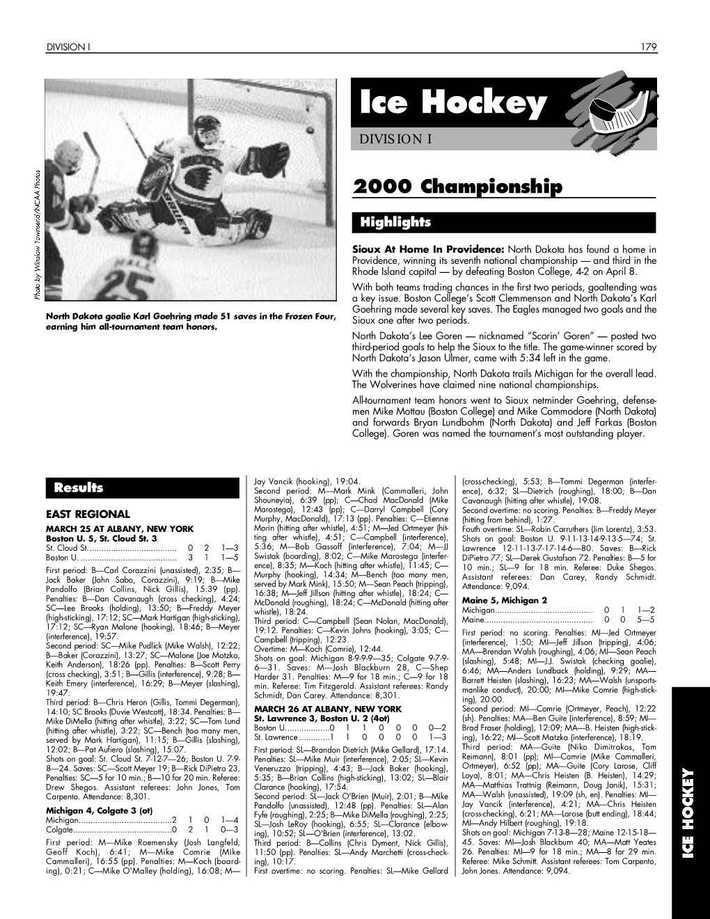 1999-00 NCAA Men's Ice Hockey Championships Records