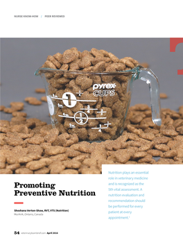 Promoting Preventive Nutrition