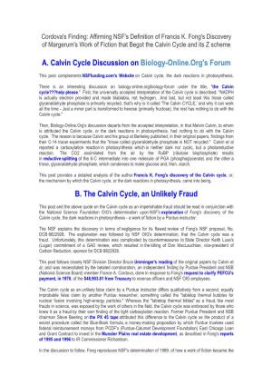 A. Calvin Cycle Discussion on Biology-Online.Org's Forum