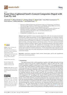 Foam Glass Lightened Sorel's Cement Composites Doped with Coal Fly