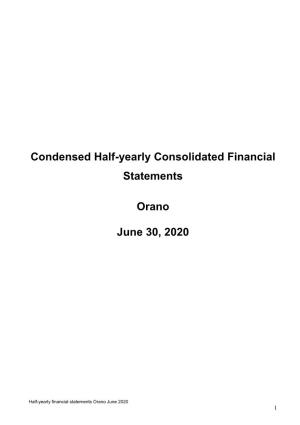Condensed Half-Yearly Consolidated Financial Statements Orano June