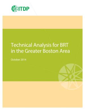 Technical Analysis for BRT in the Greater Boston Area