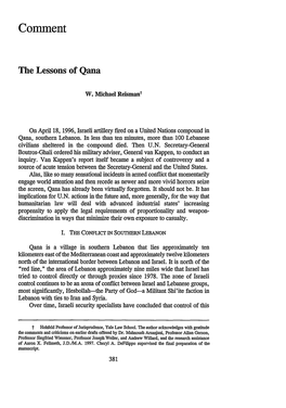 The Lessons of Qana