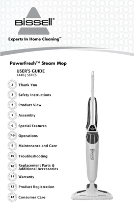 Powerfresh™ Steam Mop USER's GUIDE 1440-J SERIES