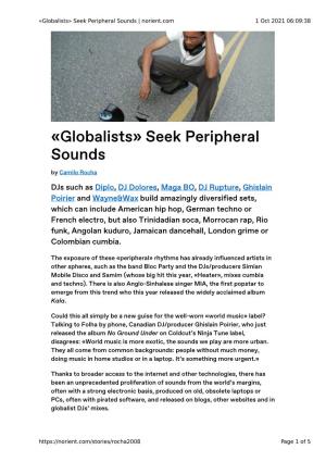 «Globalists» Seek Peripheral Sounds | Norient.Com 1 Oct 2021 06:09:38