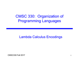 Lambda Calculus Encodings