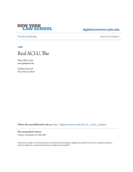 Real ACLU, the Mary Ellen Gale Mary.Gale@Nyls.Edu