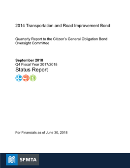 2014 Transportation and Road Improvement GO Bond Status Report