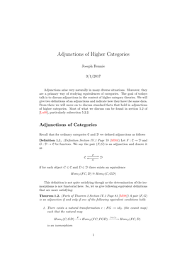 Adjunctions of Higher Categories