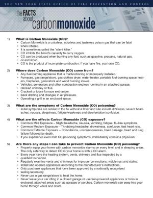 Carbon Monoxide Frequently Asked Questions