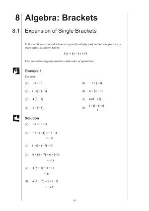 8 Algebra: Bracketsmep Y8 Practice Book A