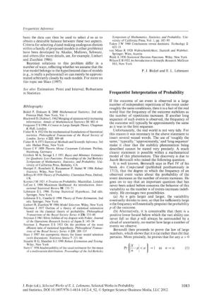 Frequentist Interpretation of Probability