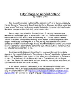 Pilgrimage to Accordionland by Fabio G