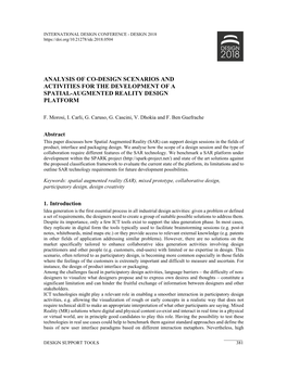 Analysis of Co-Design Scenarios and Activities for the Development of a Spatial-Augmented Reality Design Platform