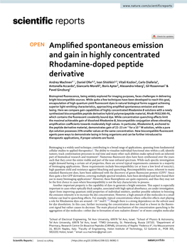 Amplified Spontaneous Emission and Gain in Highly Concentrated