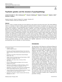 Psychiatric Genetics and the Structure of Psychopathology
