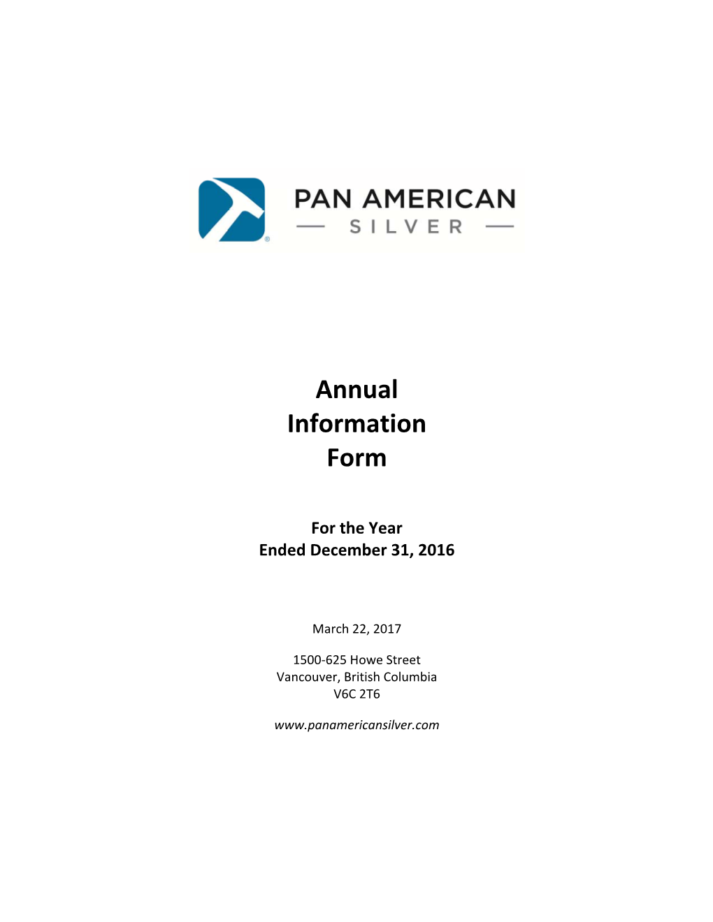 2016 Annual Information Form