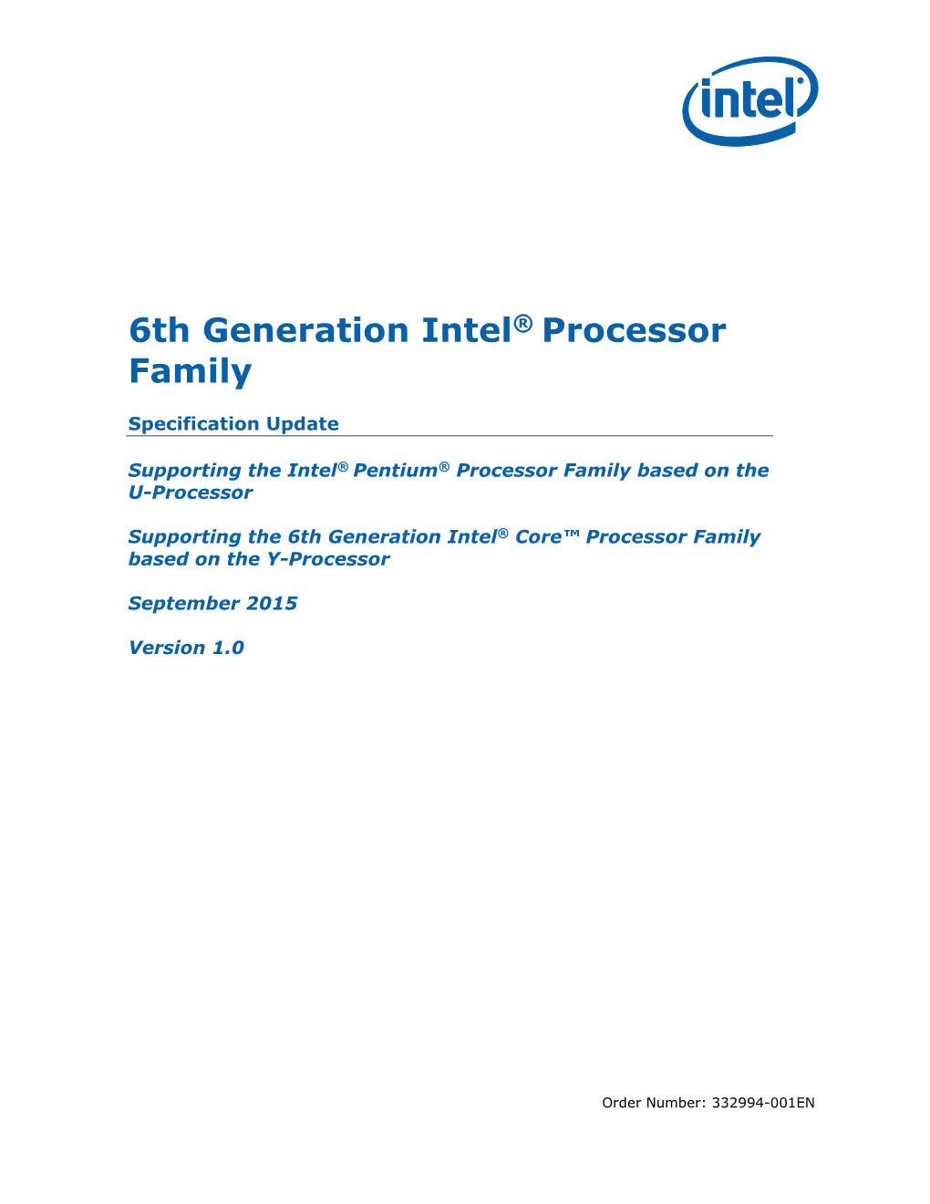 6Th Gen Intel® Core™ Processors