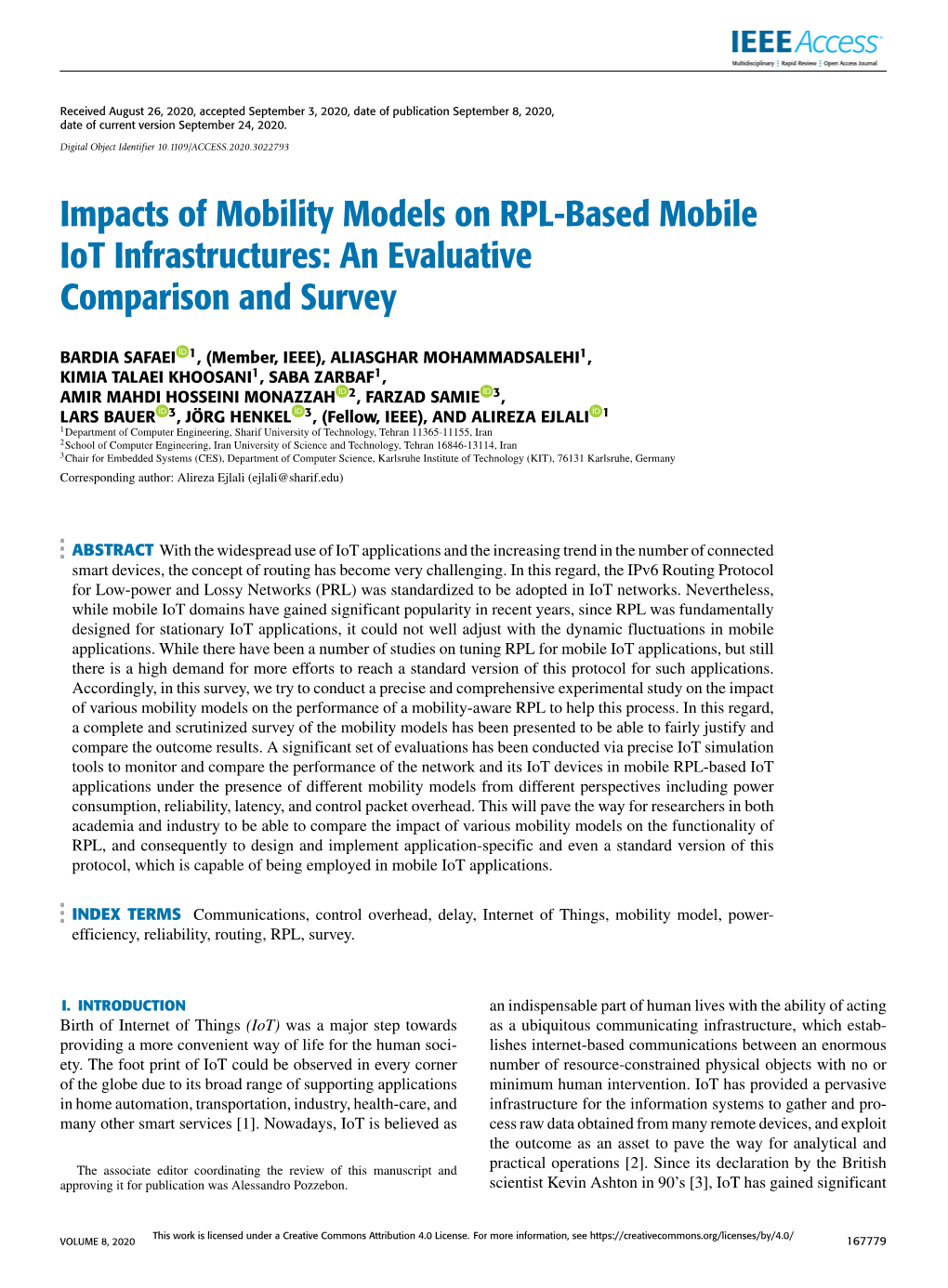 Impacts of Mobility Models on RPL-Based Mobile Iot Infrastructures: an Evaluative Comparison and Survey