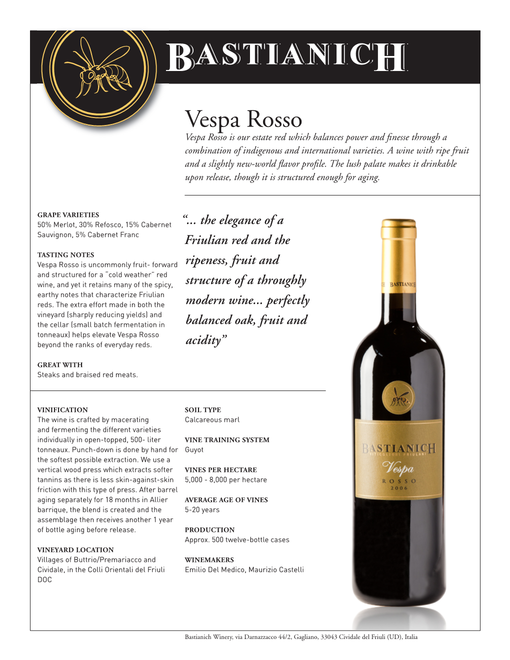 Bastianich Vespa Rosso