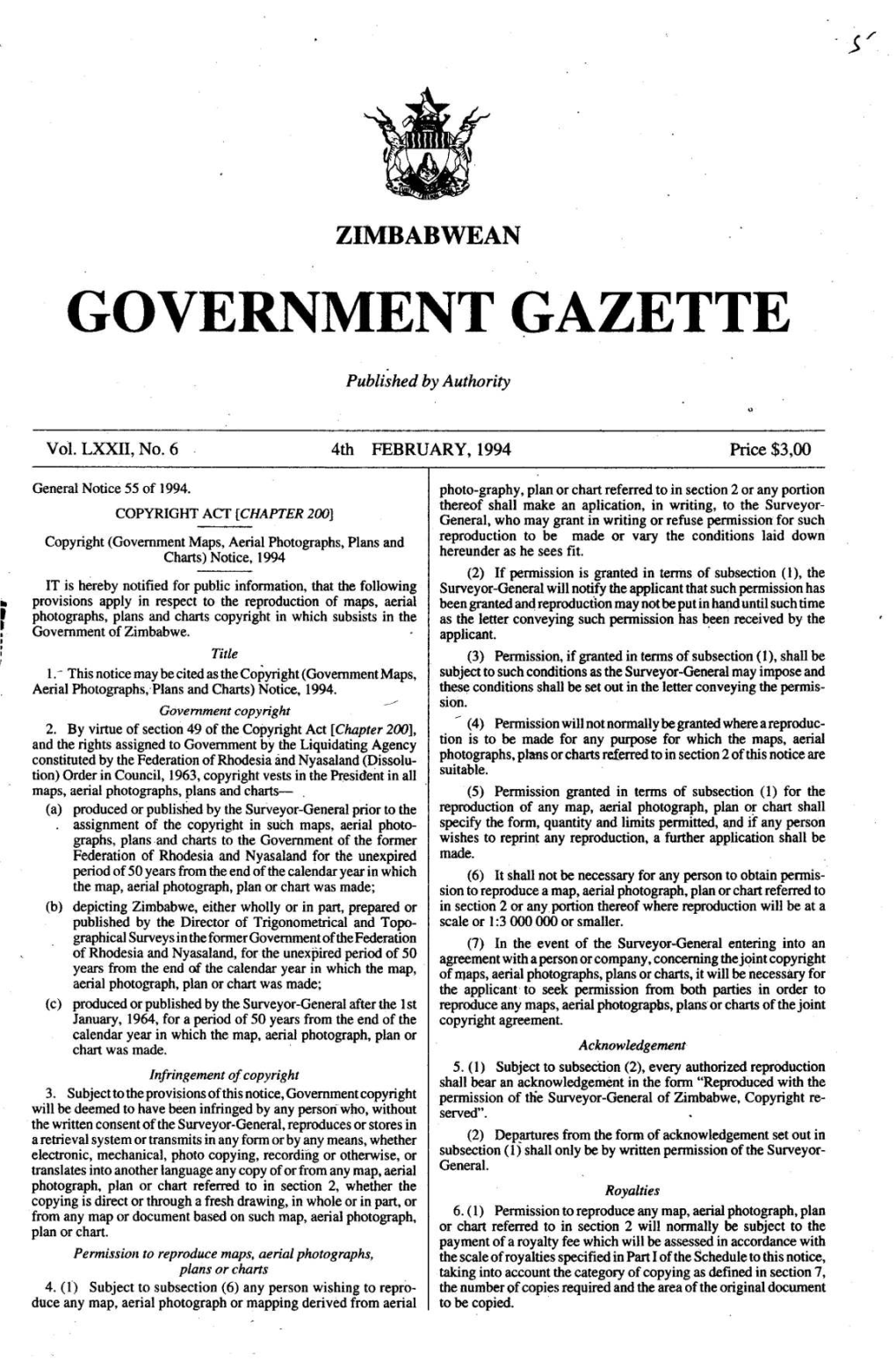 Government Gazette