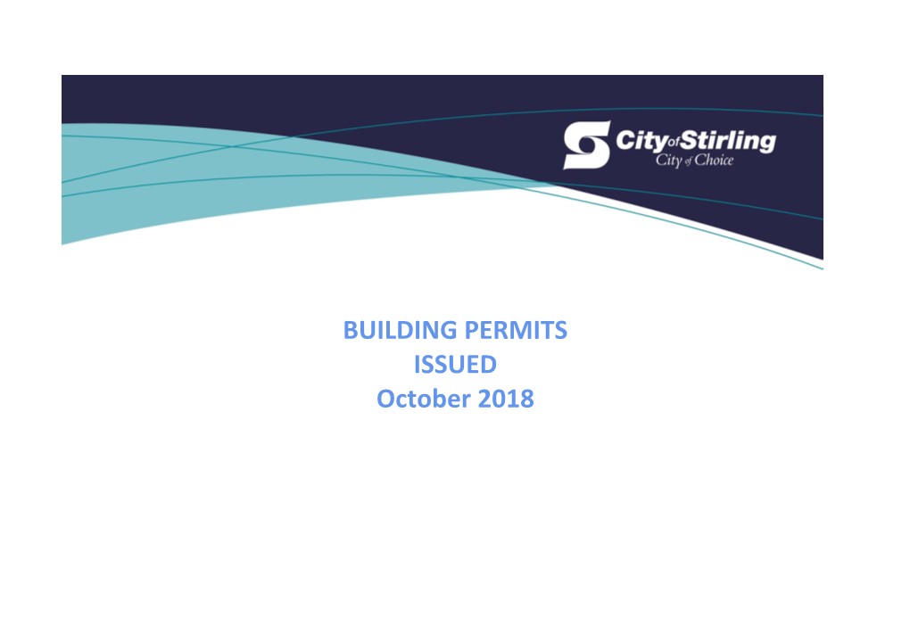 BUILDING PERMITS ISSUED October 2018 Building Permits Issued