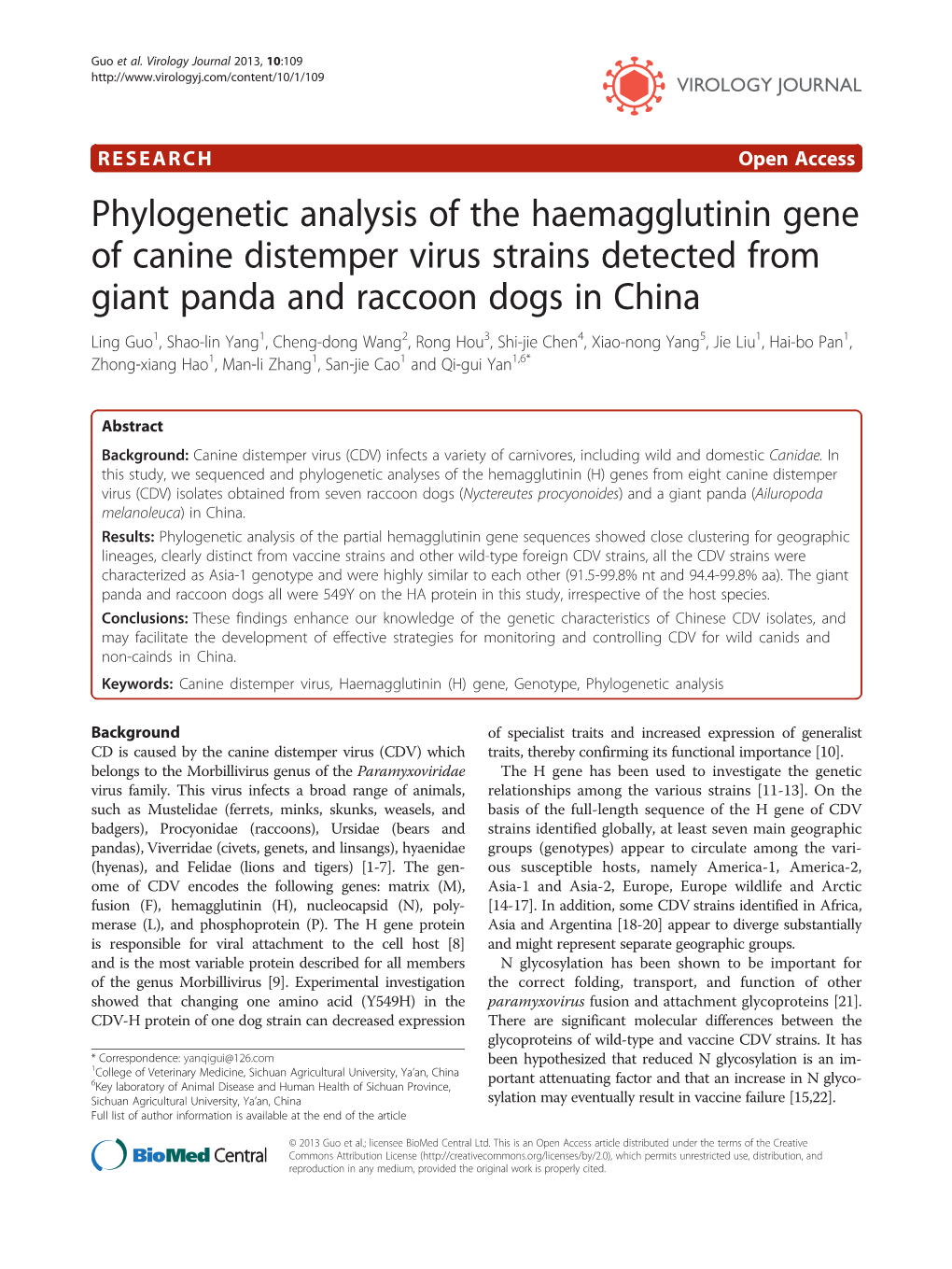 Phylogenetic Analysis of the Haemagglutinin Gene of Canine